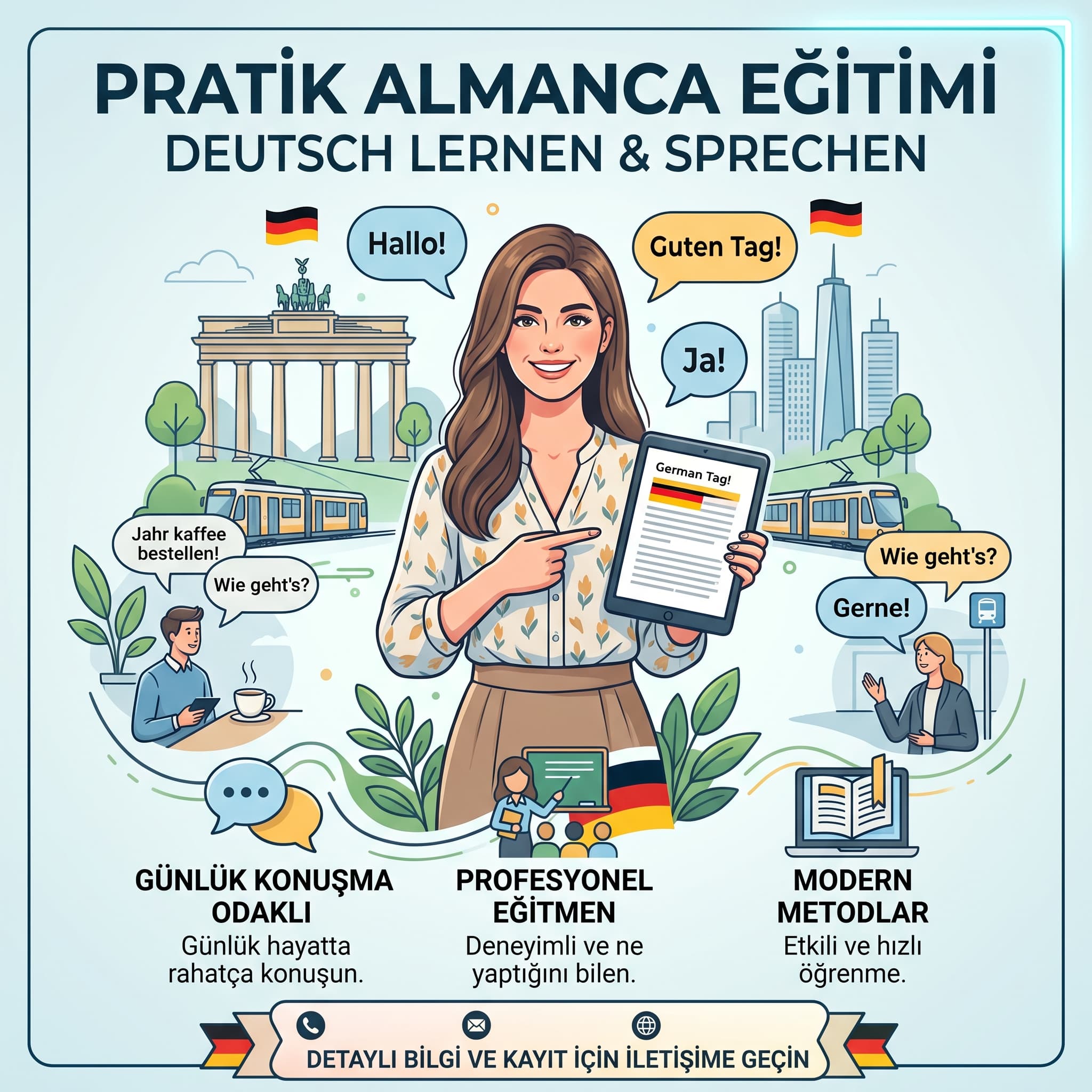 Ezbersiz Almanca: 15 Yıllık Tecrübenin 2 Ayda sonuç. — Berlin ilan görseli